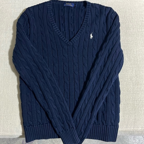 Polo by Ralph Lauren Women's Navy Cable-Knit Sweater - Picture 1 of 8